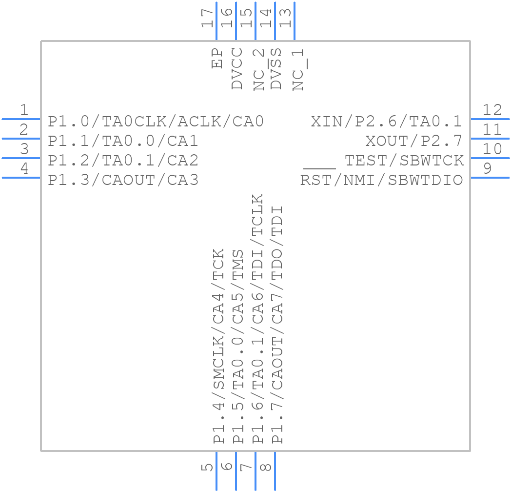 MSP430G2211IRSA16R - Texas Instruments - PCB symbol