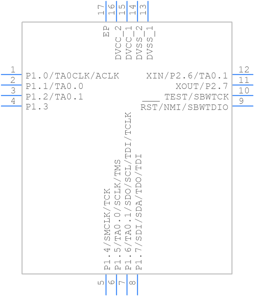 MSP430G2231IRSA16R - Texas Instruments - PCB symbol