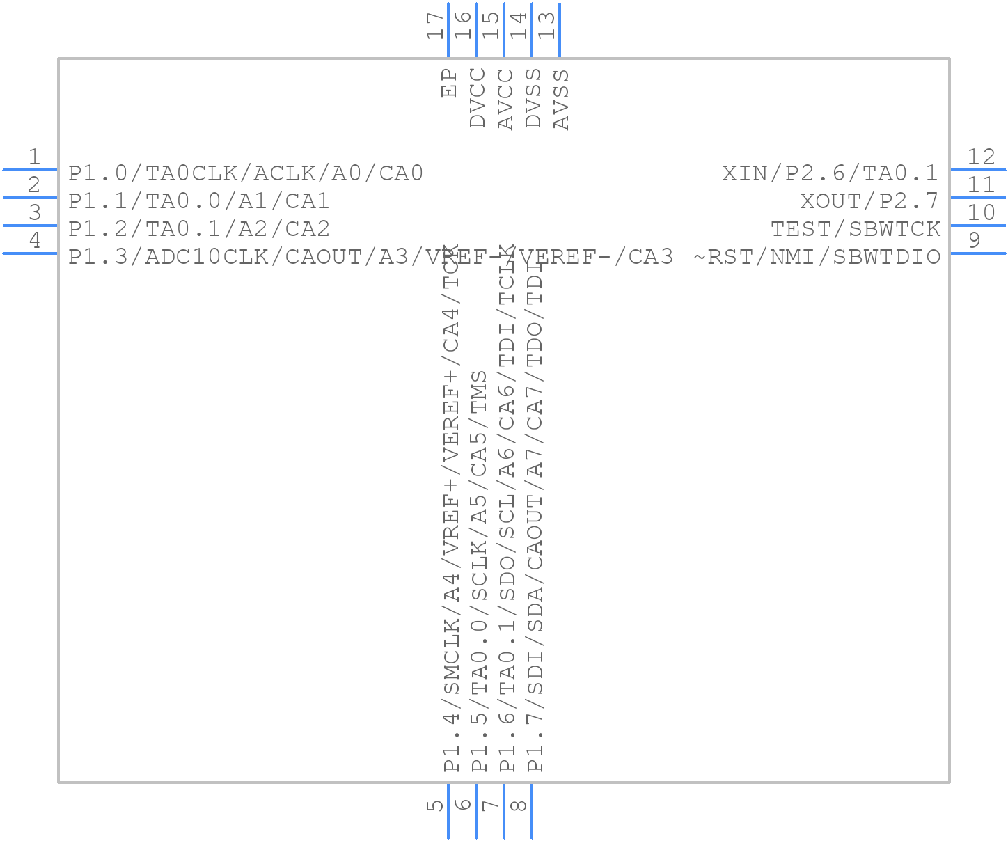 MSP430G2312IRSA16T - Texas Instruments - PCB symbol