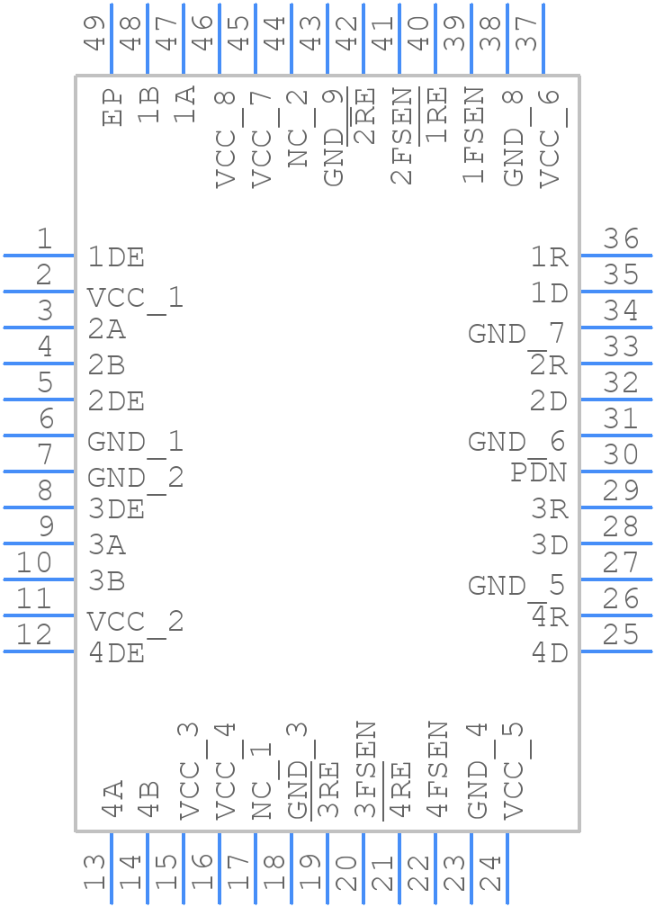 SN65MLVD040RGZR - Texas Instruments - PCB symbol
