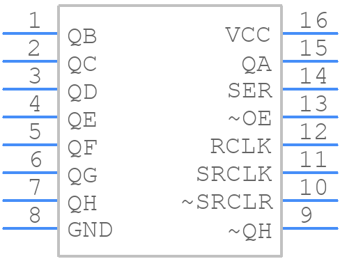 SN74LV595ADRG3 - Texas Instruments - PCB symbol