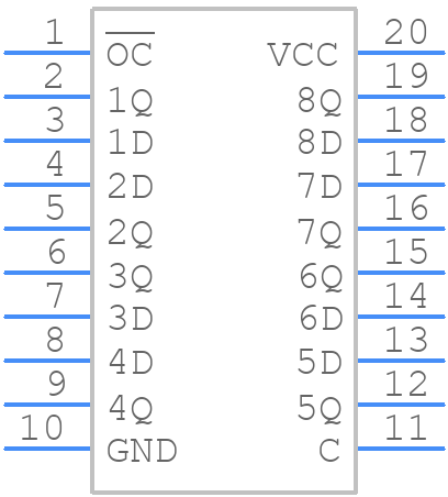 SN74S373N - Texas Instruments - PCB symbol