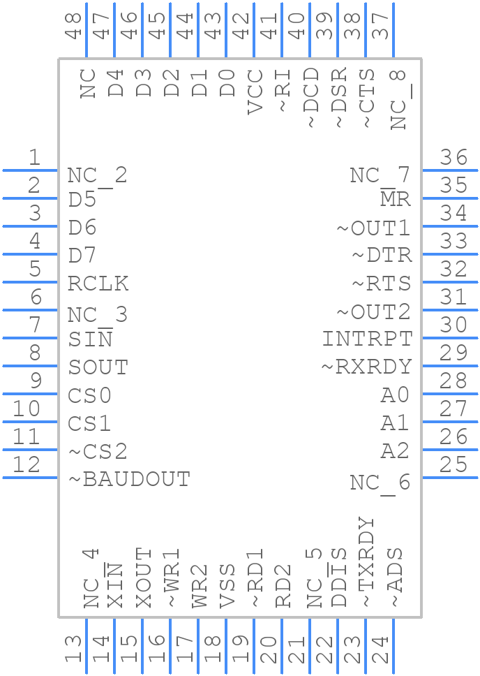 TL16C550CPFB - Texas Instruments - PCB symbol