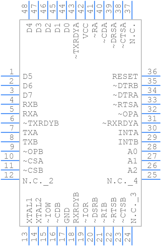 TL16C752CIPFBR - Texas Instruments - PCB symbol