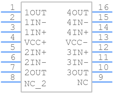 TLE2144MDW - Texas Instruments - PCB symbol