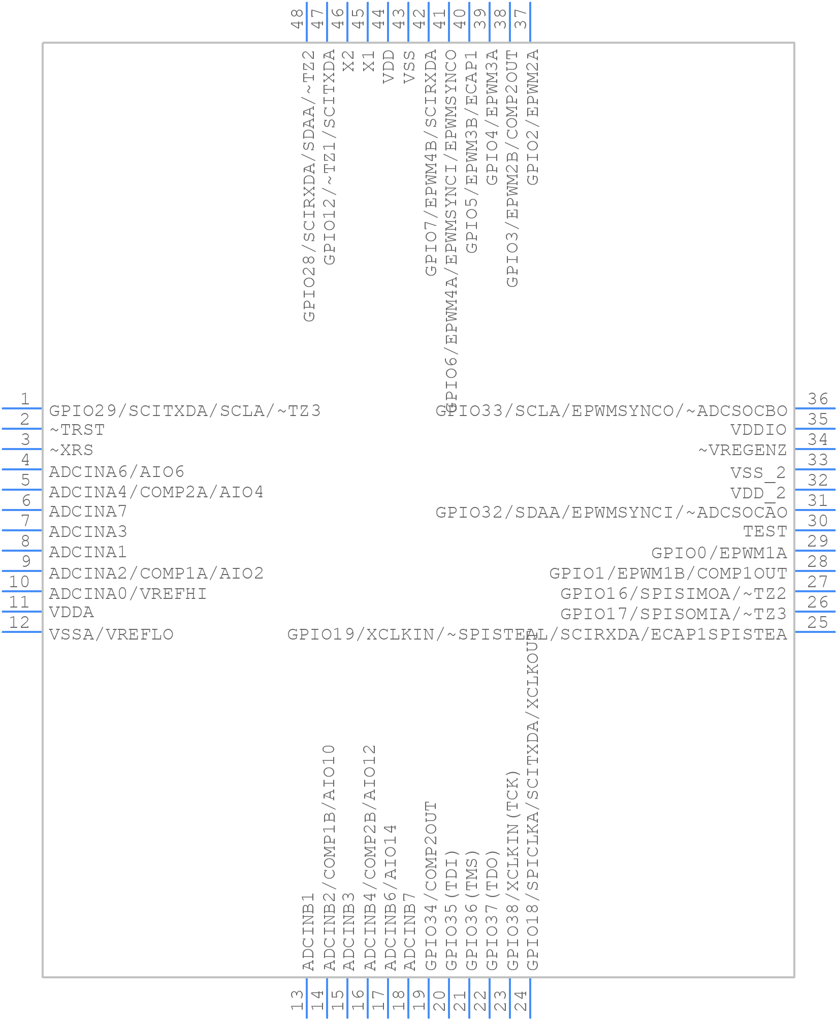 TMS320F28026PTQ - Texas Instruments - PCB symbol
