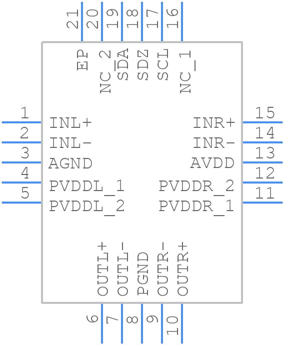 TPA2016D2RTJR - Texas Instruments - PCB symbol