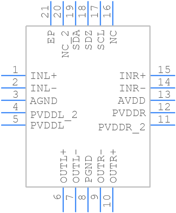 TPA2016D2RTJT - Texas Instruments - PCB symbol
