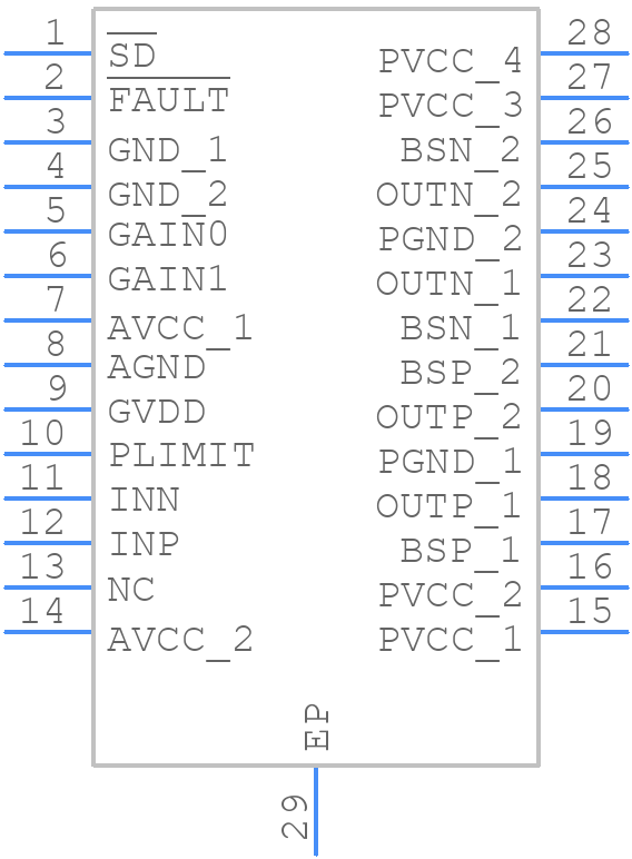 TPA3111D1PWP - Texas Instruments - PCB symbol