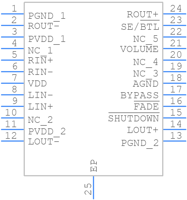 TPA6012A4PWPR - Texas Instruments - PCB symbol