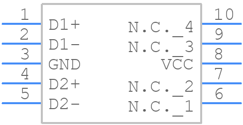 TPD4S009DGSR - Texas Instruments - PCB symbol