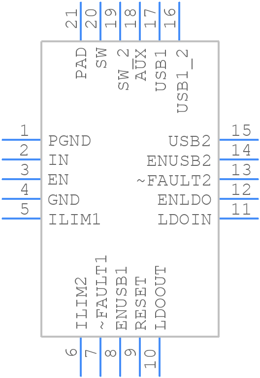 TPS2505B1RGWR - Texas Instruments - PCB symbol