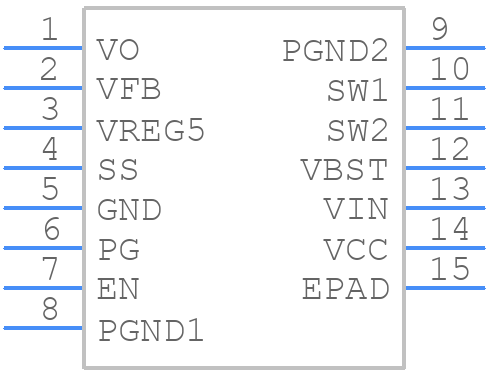 TPS54225PWPR - Texas Instruments - PCB symbol