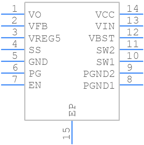 TPS54326PWP - Texas Instruments - PCB symbol