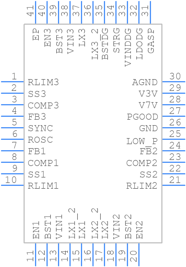 TPS65250RHA - Texas Instruments - PCB symbol