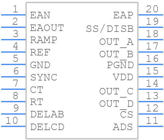 UCC2895N - Texas Instruments - PCB symbol
