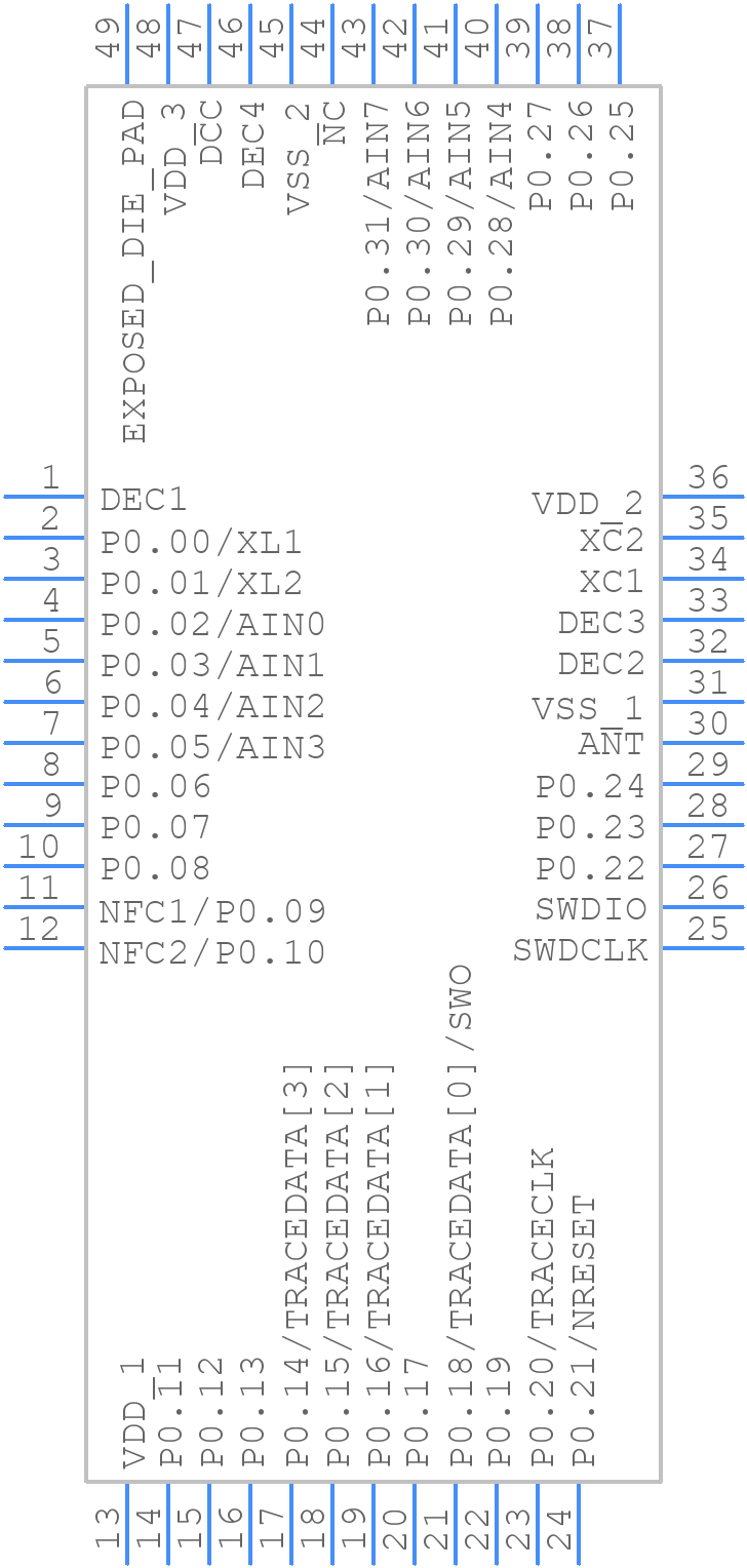 NRF52832-QFAB-R - Nordic Semiconductor - PCB symbol