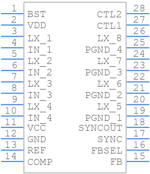 MAX1945REUI+ - Analog Devices - PCB symbol
