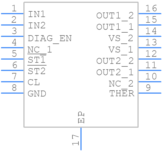 TPS2H160AQPWPRQ1 - Texas Instruments - PCB symbol
