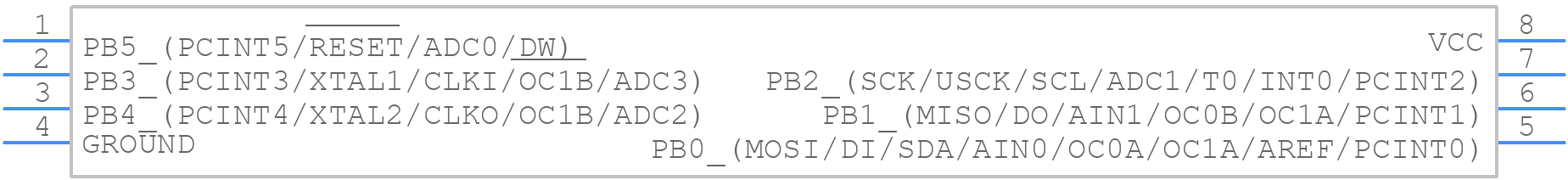 ATTINY85-20PU - Microchip - PCB symbol