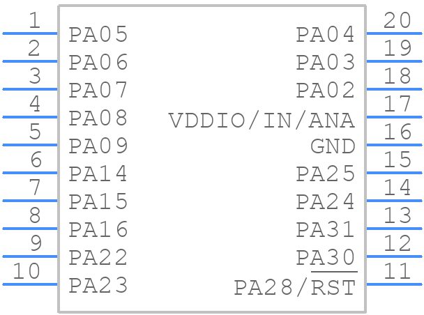 ATSAMD10D13A-SSUT - Microchip - PCB symbol