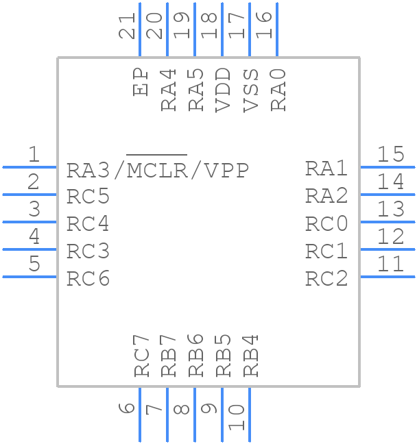 PIC16LF1619-I/ML - Microchip - PCB symbol