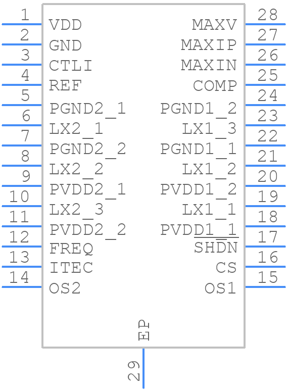 MAX1968EUI+ - Analog Devices - PCB symbol