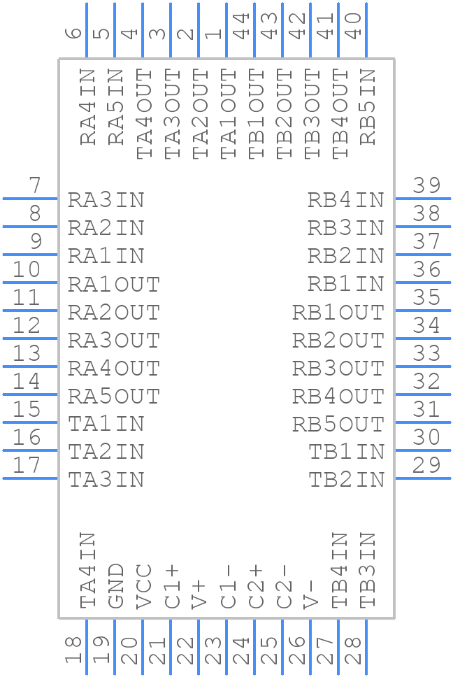 MAX244CQH+D - Analog Devices - PCB symbol