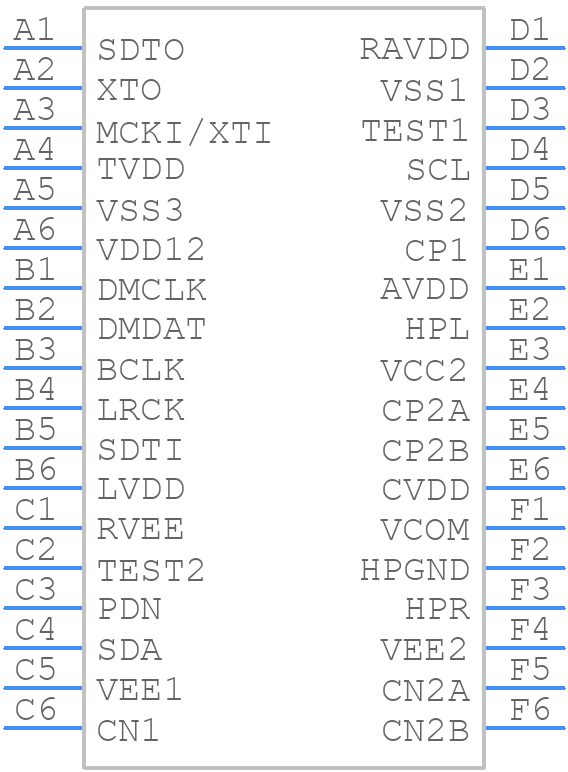 AK4331ECB - Asahi Kasei Microdevices - PCB symbol