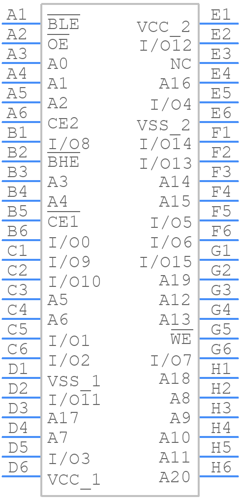 CY62177EV30LL-55BAXI - Infineon - PCB symbol