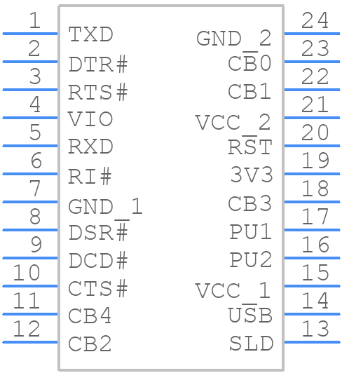 UM232R - FTDI Chip - PCB symbol