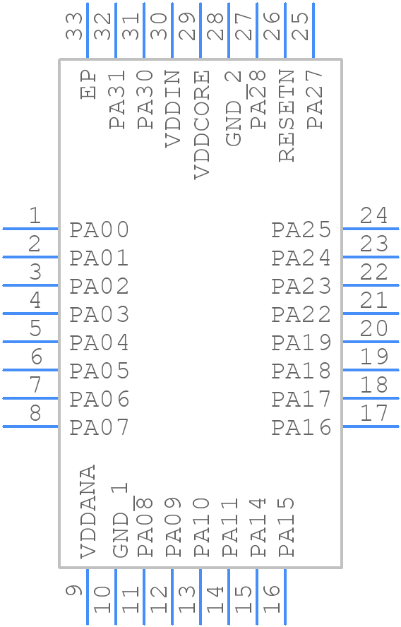 ATSAMC21E18A-MUT - Microchip - PCB symbol