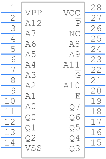 M27C64A-15F1 - STMicroelectronics - PCB symbol