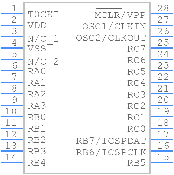 PIC16F57-E/P - Microchip - PCB symbol