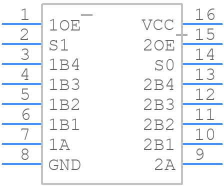 SN74CB3Q3253DBQR - Texas Instruments - PCB symbol