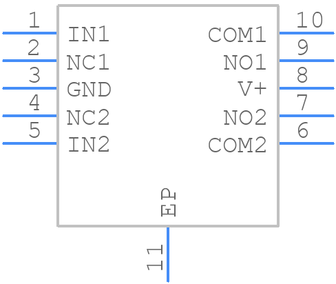 MAX4636ETB+T - Analog Devices - PCB symbol