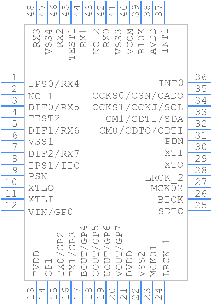 AK4118AEQ - Asahi Kasei Microdevices - PCB symbol