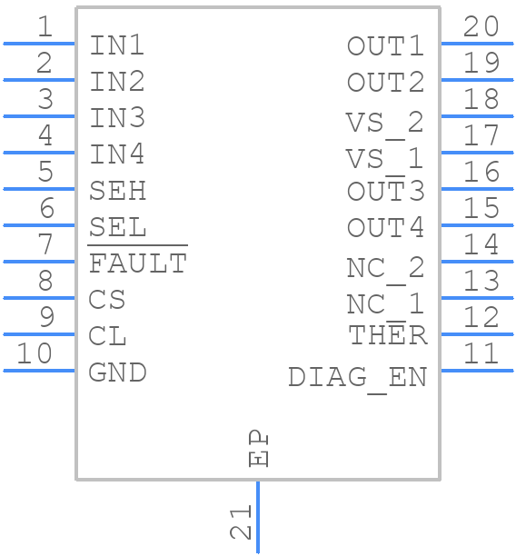 TPS4H000BQPWPRQ1 - Texas Instruments - PCB symbol
