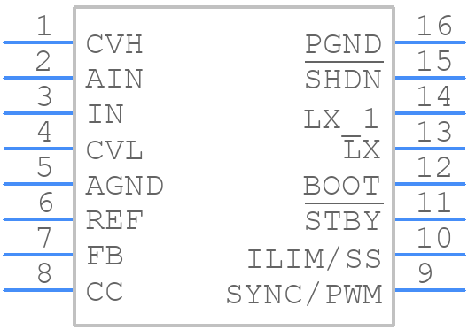 MAX1685EEE+ - Analog Devices - PCB symbol