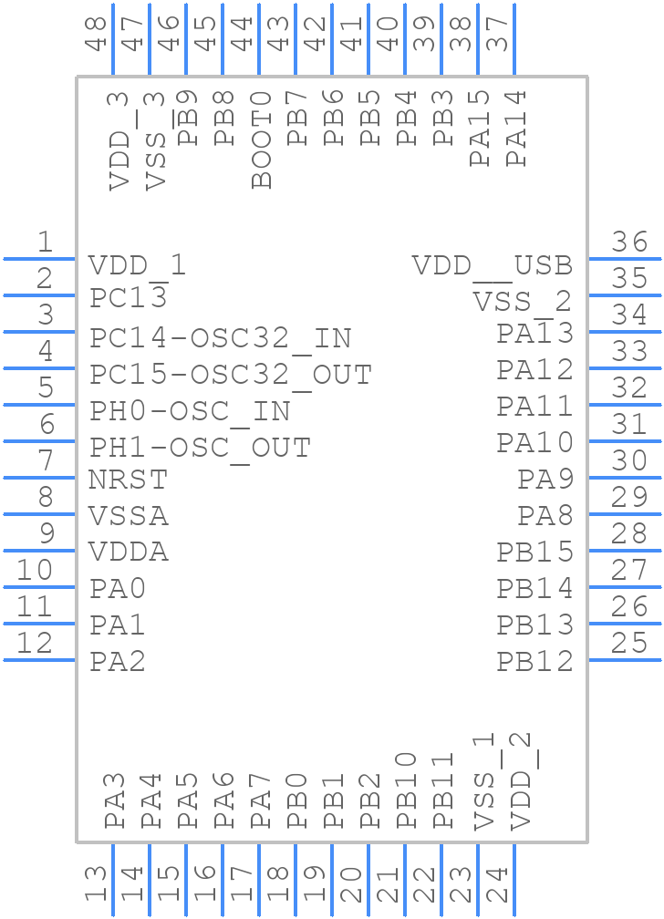 STM32L052C8T6 - STMicroelectronics - PCB symbol