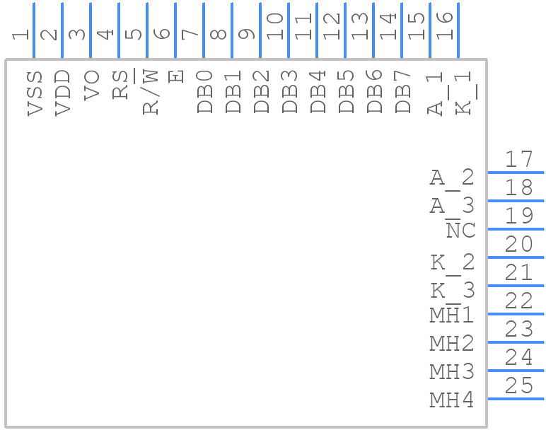 LCM-S01602DSF/A - Lumex - PCB symbol