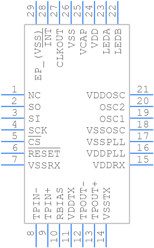 ENC28J60T-I/ML - Microchip - PCB symbol