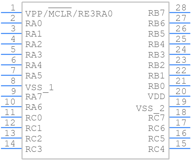 PIC16F18856-I/SP - Microchip - PCB symbol