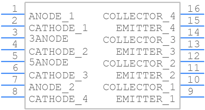 TLP627-4F - Toshiba - PCB symbol