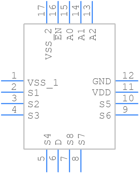 ADG5408BCPZ-REEL7 - Analog Devices - PCB symbol