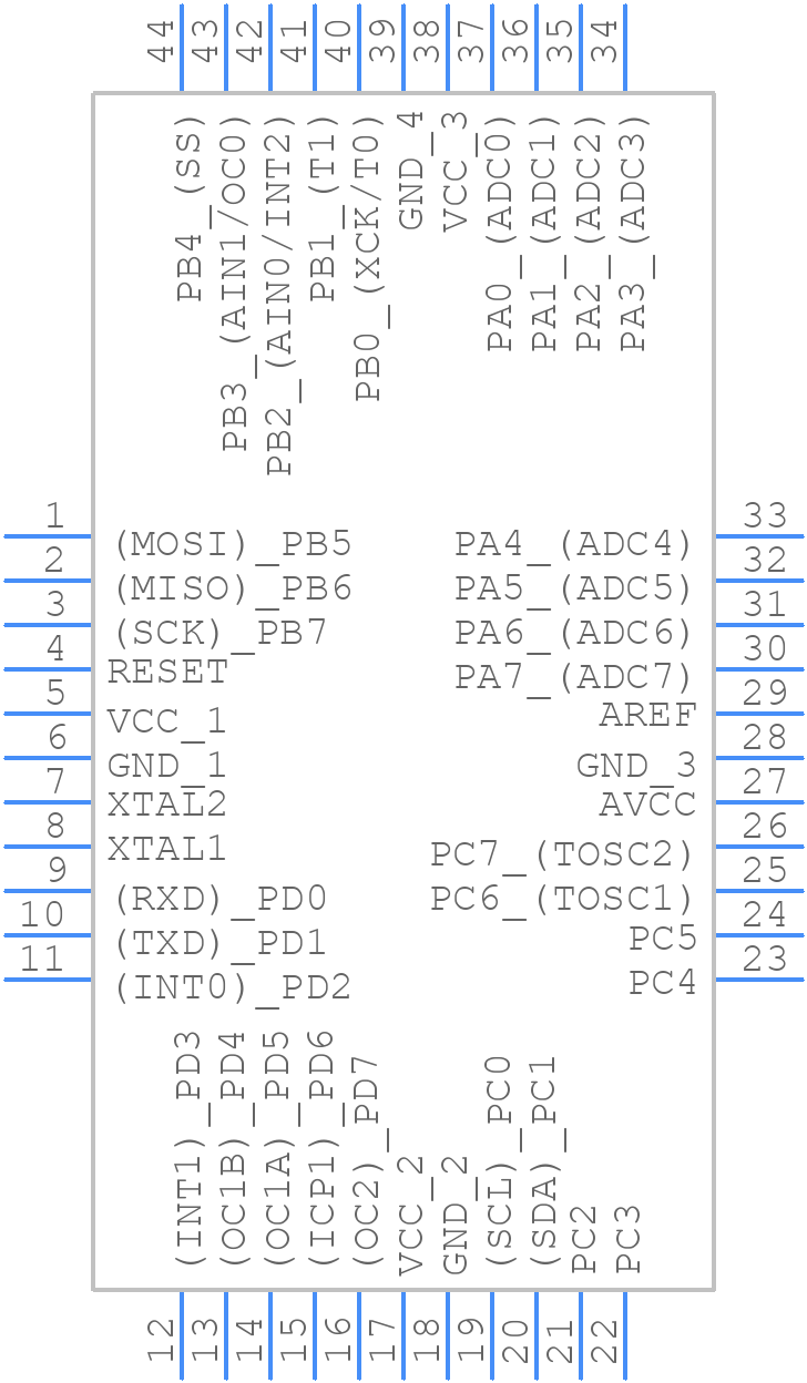 ATMEGA8535L-8AUR - Microchip - PCB symbol