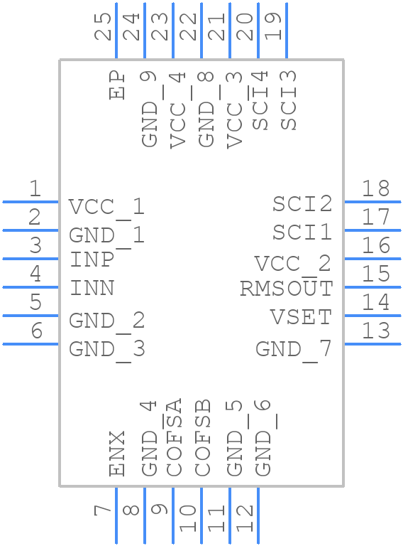 HMC1020LP4E - Analog Devices - PCB symbol