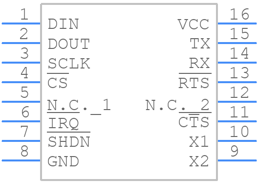 MAX3100CEE+ - Analog Devices - PCB symbol
