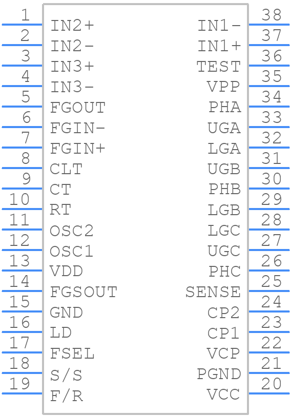 TPIC43T02DA - Texas Instruments - PCB symbol