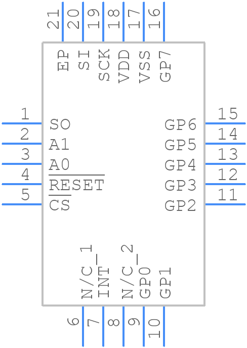 MCP23S08T-E/ML - Microchip - PCB symbol